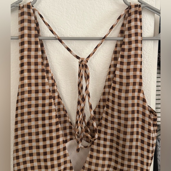 Brown checkered summer dress - vrg grl - Picture 3 of 5